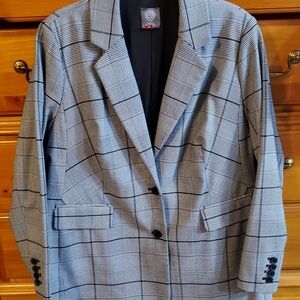 Vince Camuto Black and White Checkered Blazer